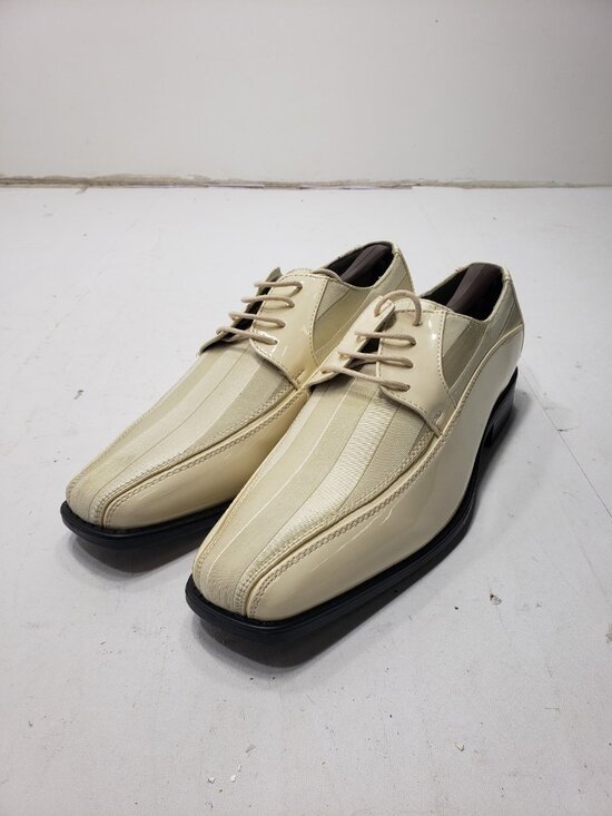 Viotti 179-006 Mens Ivory Dress Shoes Size 8.5 Square Toe Lace Up Formal Prom main image 6